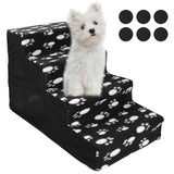 Maxbell Comfortable Dog Stairs Ladder Ramp Detachable Warm Cover Washable for Bed Black Footprint