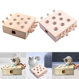 Maxbell Wooden Cat Toys Whack Mole Kitty Catching Maze Box Pet Supplies Interactive Mice Shape