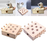 Maxbell Wooden Cat Toys Whack Mole Kitty Catching Maze Box Pet Supplies Interactive Mice Shape