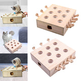 Maxbell Wooden Cat Toys Whack Mole Kitty Catching Maze Box Pet Supplies Interactive Mice Shape