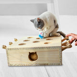 Maxbell Wooden Cat Toys Whack Mole Kitty Catching Maze Box Pet Supplies Interactive Mice Shape