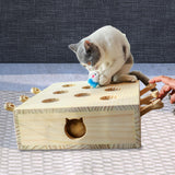 Maxbell Wooden Cat Toys Whack Mole Kitty Catching Maze Box Pet Supplies Interactive Mice Shape