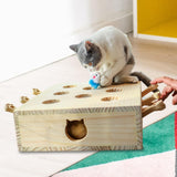 Maxbell Wooden Cat Toys Whack Mole Kitty Catching Maze Box Pet Supplies Interactive Mice Shape