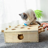 Maxbell Wooden Cat Toys Whack Mole Kitty Catching Maze Box Pet Supplies Interactive Mice Shape