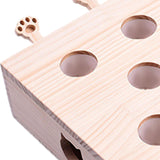 Maxbell Wooden Cat Toys Whack Mole Kitty Catching Maze Box Pet Supplies Interactive Doll Shape