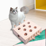 Maxbell Wooden Cat Toys Whack Mole Kitty Catching Maze Box Pet Supplies Interactive Doll Shape