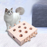 Maxbell Wooden Cat Toys Whack Mole Kitty Catching Maze Box Pet Supplies Interactive Doll Shape