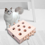 Maxbell Wooden Cat Toys Whack Mole Kitty Catching Maze Box Pet Supplies Interactive Doll Shape