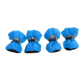 Maxbell 4Pcs Dog Boots Pet Supplies Comfortable for Outdoor Winter Snow 4 Blue 5cmx4cm
