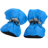 Maxbell 4Pcs Dog Boots Pet Supplies Comfortable for Outdoor Winter Snow 4 Blue 5cmx4cm