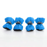 Maxbell 4Pcs Dog Boots Pet Supplies Comfortable for Outdoor Winter Snow 7 Blue 6.5cmx5.5cm