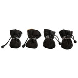 Maxbell 4Pcs Dog Boots Pet Supplies Comfortable for Outdoor Winter Snow 3 Black 4.5cmx3.5cm