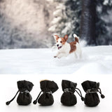 Maxbell 4Pcs Dog Boots Pet Supplies Comfortable for Outdoor Winter Snow 5 Black 5.5cmx4.5cm