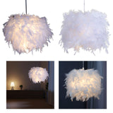 Maxbell Modern Feather Lamp Shade Romantic for Ceiling Light Bedroom Decoration Diameter 11.02inch