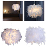 Maxbell Modern Feather Lamp Shade Romantic for Ceiling Light Bedroom Decoration Diameter 11.02inch