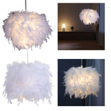 Maxbell Modern Feather Lamp Shade Romantic for Ceiling Light Bedroom Decoration Diameter 11.02inch