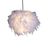 Maxbell Modern Feather Lamp Shade Romantic for Ceiling Light Bedroom Decoration Diameter 11.02inch