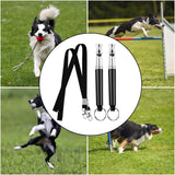 Maxbell Dog Whistle Stainless Steel Portable for Dogs Training Call Back Puppy Black