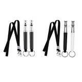 Maxbell Dog Whistle Stainless Steel Portable for Dogs Training Call Back Puppy Black