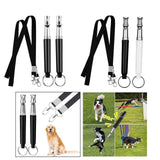 Maxbell Dog Whistle Stainless Steel Portable for Dogs Training Call Back Puppy Black