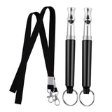 Maxbell Dog Whistle Stainless Steel Portable for Dogs Training Call Back Puppy Black