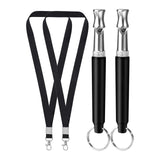 Maxbell Dog Whistle Stainless Steel Portable for Dogs Training Call Back Puppy Black