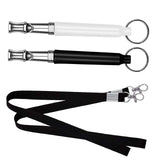 Maxbell Dog Whistle Stainless Steel Portable for Dogs Training Call Back Puppy Black And White