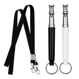 Maxbell Dog Whistle Stainless Steel Portable for Dogs Training Call Back Puppy Black And White