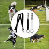 Maxbell Dog Whistle Stainless Steel Portable for Dogs Training Call Back Puppy Black And White