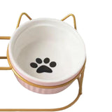 Maxbell Cat Food Bowls Detachable Elevated Cat Dishes Neck Guard Portable for Kitty Pink