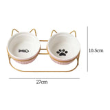 Maxbell Cat Food Bowls Detachable Elevated Cat Dishes Neck Guard Portable for Kitty Pink