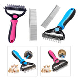 Maxbell Pet Cleaning Slicker Brush Cat Dematting Comb Dog Grooming Rake Hair Removal Blue