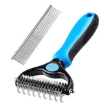 Maxbell Pet Cleaning Slicker Brush Cat Dematting Comb Dog Grooming Rake Hair Removal Blue