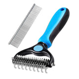 Maxbell Pet Cleaning Slicker Brush Cat Dematting Comb Dog Grooming Rake Hair Removal Blue