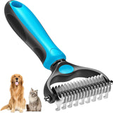 Maxbell Pet Cleaning Slicker Brush Cat Dematting Comb Dog Grooming Rake Hair Removal Blue