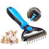 Maxbell Pet Cleaning Slicker Brush Cat Dematting Comb Dog Grooming Rake Hair Removal Blue