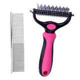 Maxbell Pet Cleaning Slicker Brush Cat Dematting Comb Dog Grooming Rake Hair Removal Pink