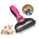 Maxbell Pet Cleaning Slicker Brush Cat Dematting Comb Dog Grooming Rake Hair Removal Pink