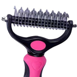 Maxbell Pet Cleaning Slicker Brush Cat Dematting Comb Dog Grooming Rake Hair Removal Pink