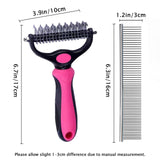 Maxbell Pet Cleaning Slicker Brush Cat Dematting Comb Dog Grooming Rake Hair Removal Pink