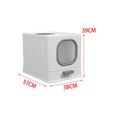 Maxbell High Capacity Cat Litter Box Toilet Washroom Full Closed with Shovel Large Gray