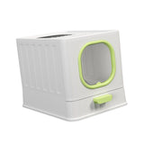 Maxbell High Capacity Cat Litter Box Toilet Washroom Full Closed with Shovel Large Green