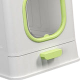 Maxbell High Capacity Cat Litter Box Toilet Washroom Full Closed with Shovel Large Green