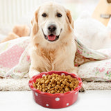 Maxbell Cat Bowl Stable Dog Bowl Cat Food Plate Pets Feeding Station Pet Feeder Red
