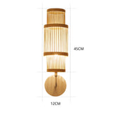 Maxbell Bamboo Woven Wall Sconce Wall Mounted Light Fixture Rustic for Stairs Hotel