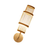 Maxbell Bamboo Woven Wall Sconce Wall Mounted Light Fixture Rustic for Stairs Hotel