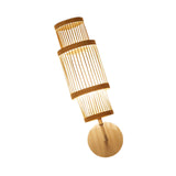 Maxbell Bamboo Woven Wall Sconce Wall Mounted Light Fixture Rustic for Stairs Hotel