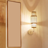 Maxbell Bamboo Woven Wall Sconce Wall Mounted Light Fixture Rustic for Stairs Hotel