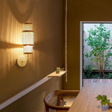 Maxbell Bamboo Woven Wall Sconce Wall Mounted Light Fixture Rustic for Stairs Hotel
