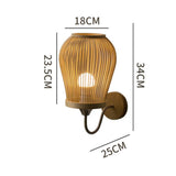 Maxbell Bamboo Wall Mount Sconce Lamp Light Retro Style for Living Room Home